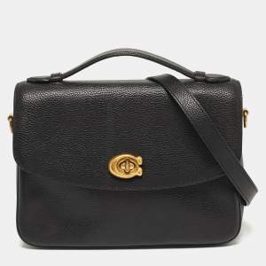 Pre Owned Coach Cassie Black Leather Crossbody Bag