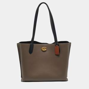مملوكة مسبقًا Coach Willow Colorblock Beige/Black Leather Tote