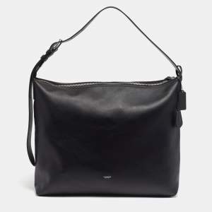 Pre Owned Coach Mott Black Leather Shoulder Bag