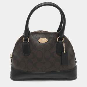 مملوكة مسبقًا Coach Cora Dome Brown Signature Coated Canvas and Leather Satchel
