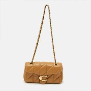 مملوكة مسبقًا Coach Tabby 20 Pillow Quilting Honey Brown Leather Shoulder Bag