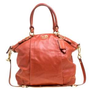 Coach Brown Leather Top Handle Bag