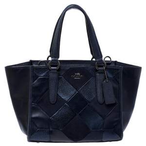 Coach Navy Patchwork Leather Mini Crossbody Bag