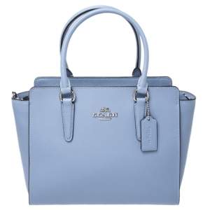 Coach Blue Leather Leah Satchel