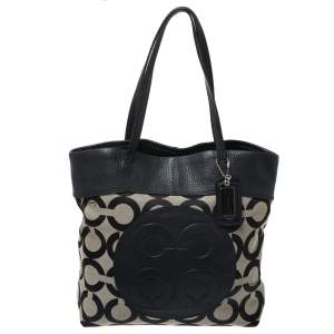 Coach Black Signature Canvas Tote