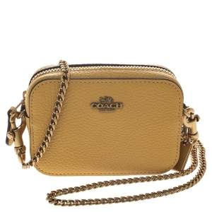 Coach Yellow Pebble Leather Lucy Leather Shoulder Bag