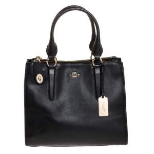 Coach Black Leather Double Zip Tote