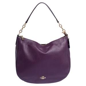 Coach Purple Leather Nomad Hobo