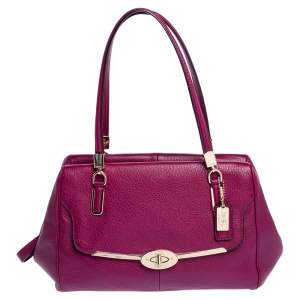 Coach Dark Pink Leather Madeline Satchel