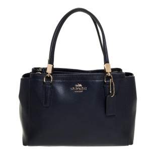 Coach Navy Blue Leather Mini Christie Carryall Satchel
