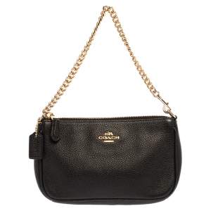 Coach Black Grained Leather Nolita Clutch 