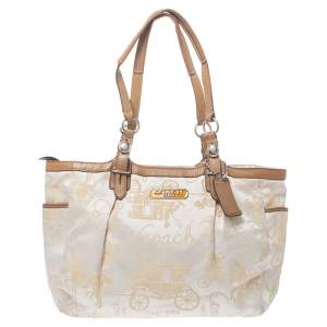 Coach Beige/Tan Horse and Carriage Canvas and Leather Bag