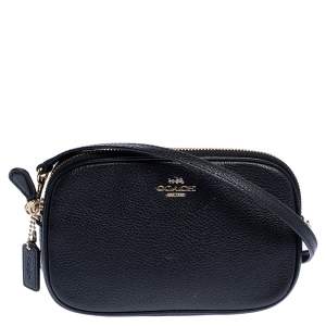 Pre Owned Coach Black Leather Sadie Crossbody Bag