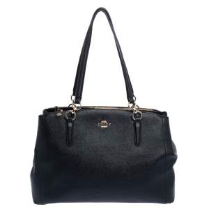 Coach Black Leather Large Christie Carryall Satchel  