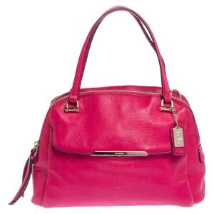 Pre Owned Coach Fuchsia Leather Madison Georgie Satchel