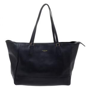 Pre Owned Coach Black Leather City Tote