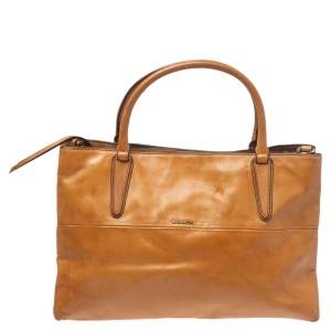 Pre Owned Coach Tan Leather Tote