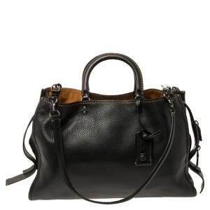 Pre Owned Coach Black Leather Rogue 1941 Bag 