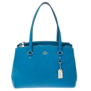 Pre Owned Coach Blue Leather Christie Carryall Satchel