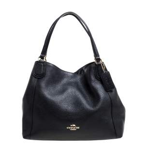 Pre Owned Coach Black Leather Hadley Shoulder Bag