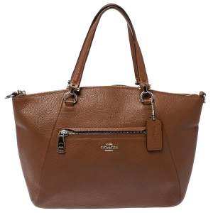 Coach Brown Pebbled Leather Prairie Satchel