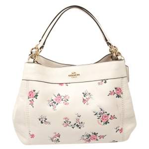 Coach Ivory Floral Print Leather Lexy Shoulder Bag