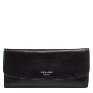 Pre Owned Coach Black Leather Legacy Continental Wallet