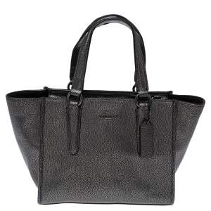 Pre Owned Coach Dark Grey Leather Crosby Tote
