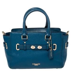 Pre Owned Coach Blue Leather Swagger 20 Satchel
