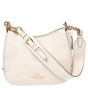 Pre Owned Coach White Leather Sutton Hobo