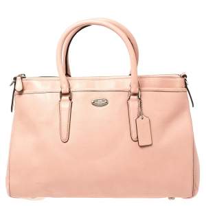 Pre Owned Coach Pink Leather Morgan Tote