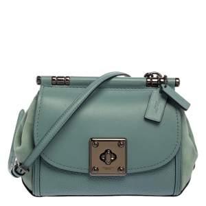 Pre Owned Coach Blue Leather and Suede Drifter Crossbody Bag