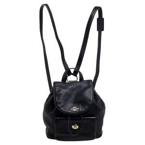Pre Owned Coach Black Leather Mini Billie Backpack