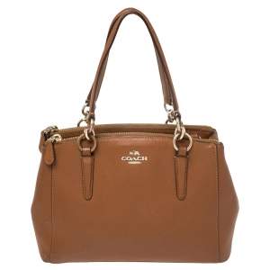 Pre Owned Coach Brown Leather Mini Christie Carryall Satchel