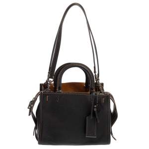 Pre Owned Coach Black Leather Rouge 25 Tote