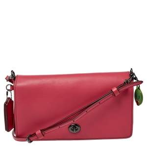 Pre Owned Coach Pink Leather Legacy Penny Crossbody Bag