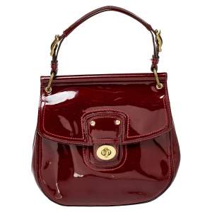 Pre Owned  Coach Dark Red Patent Leather New Willis Crossbody Bag