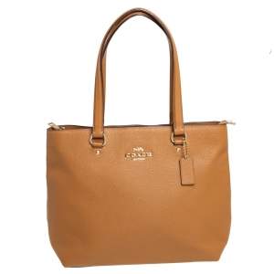 Coach Tan Leather Bay Top Zip Tote