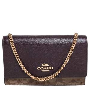  Coach Multicolor Signature Leather, Coated Canvas and Python Effect Leather Chain Belt Bag