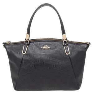 Coach Black Pebbled Leather Kelsey Satchel