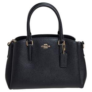 Pre Owned Coach Black Leather Mini Christie Carryall Satchel