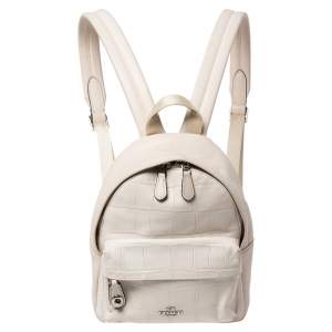 Coach White Leather Mini Charlie Backpack  