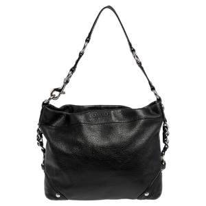 Coach Black Leather Carly Hobo
