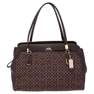 Pre Owned Coach Brown Signature Canvas and Leather Madison Kimberly Satchel