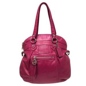 Coach Pink Leather Poppy Shoulder Bag