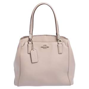 Pre Owned Coach Beige Leather Minetta Satchel