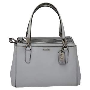 Coach Light Grey Leather Mini Madison Christie Carryall Satchel