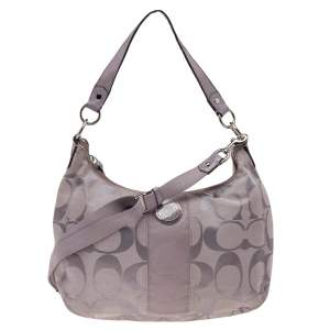 Coach Purple Signature Canvas and Patent Leather Hobo