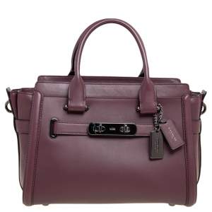 Coach Burgundy Leather Swagger 27 Carryall Satchel