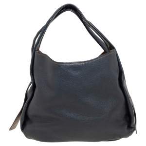 Coach Black/Brown Pebbled Leather Bandit Hobo